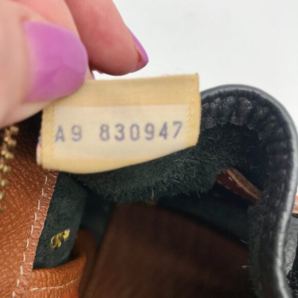 Dooney & Bourke Black & Brown Vintage Buckle Convertible Satchel Bag - Picture 10 of 11